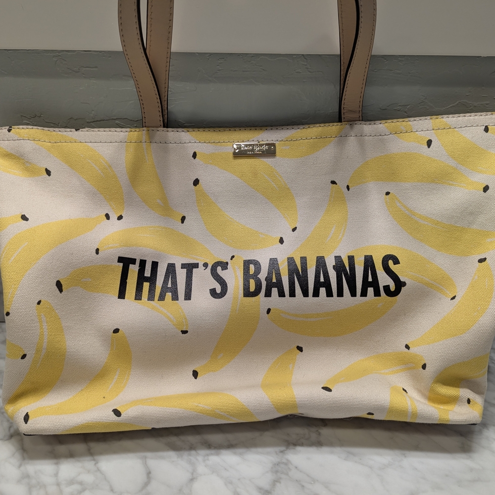 Kate Spade Yellow Banana Print Tote Bag